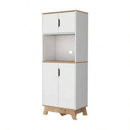 Brussel Microwave Pantry Cabinet, Top Double Door Cabinet, Countertop Surface