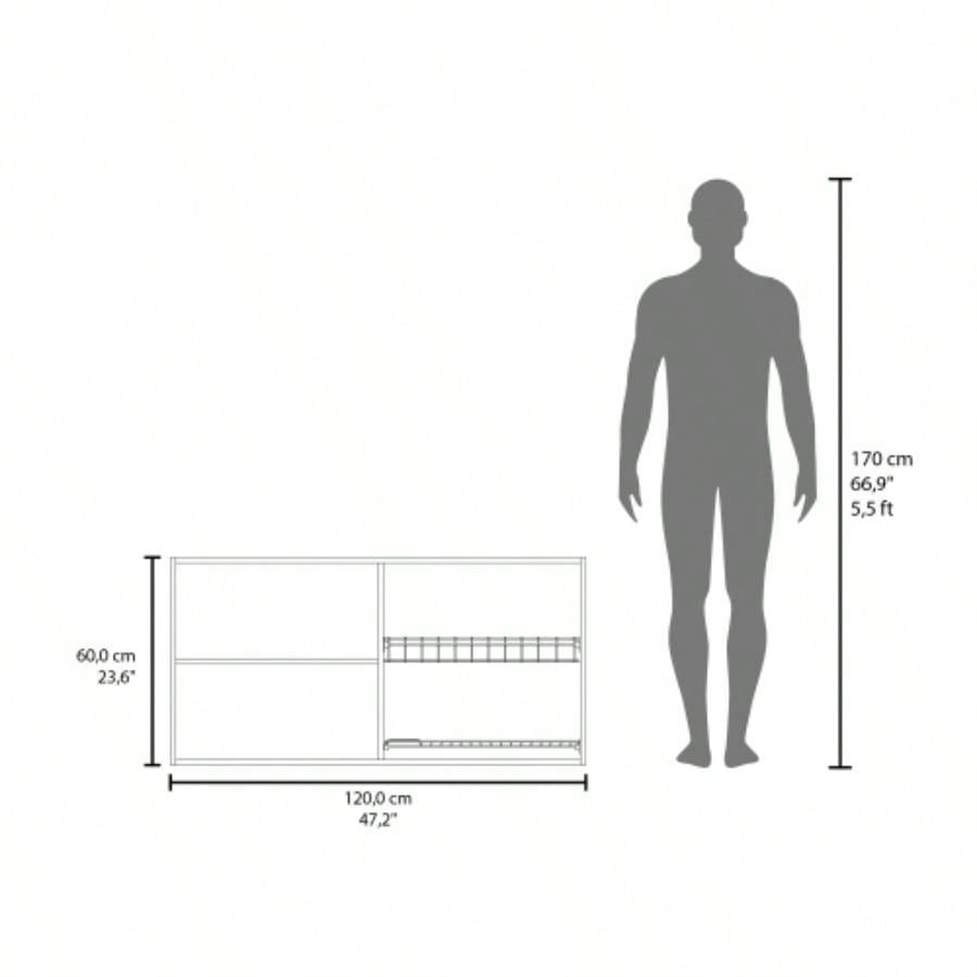 Lyman Wall Cabinet kitchen in Melamine wit 4 Doors, Natural Oak