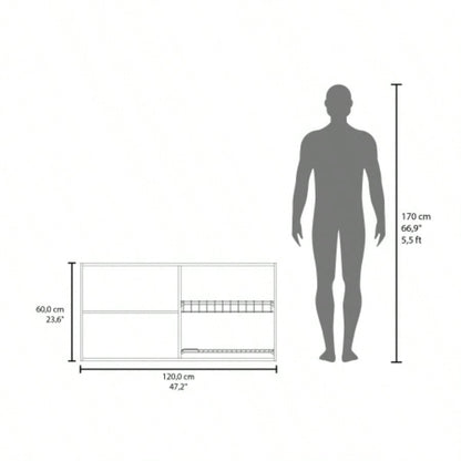 Lyman Wall Cabinet kitchen in Melamine wit 4 Doors, Natural Oak