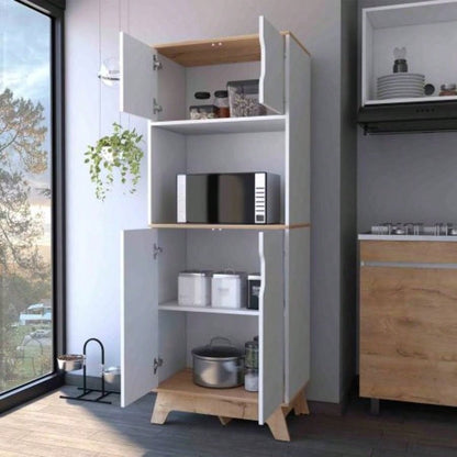 Brussel Microwave Pantry Cabinet, Top Double Door Cabinet, Countertop Surface