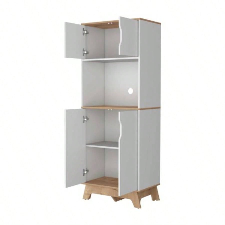 Brussel Microwave Pantry Cabinet, Top Double Door Cabinet, Countertop Surface