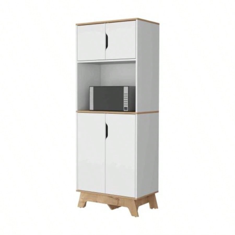 Brussel Microwave Pantry Cabinet, Top Double Door Cabinet, Countertop Surface