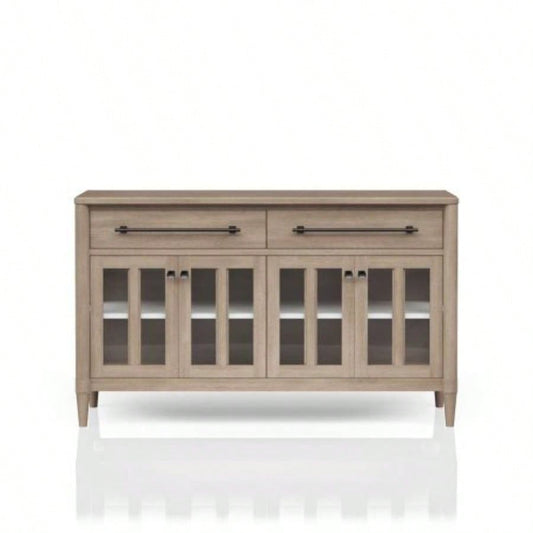 Power Raedy Buffet with Glass Cabinet Doors