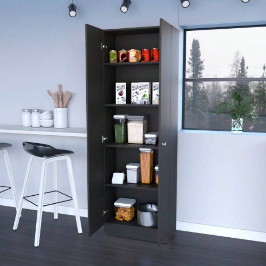 Buxton Rectangle 2 - Door Storage Tall Cabinet Black Wengue