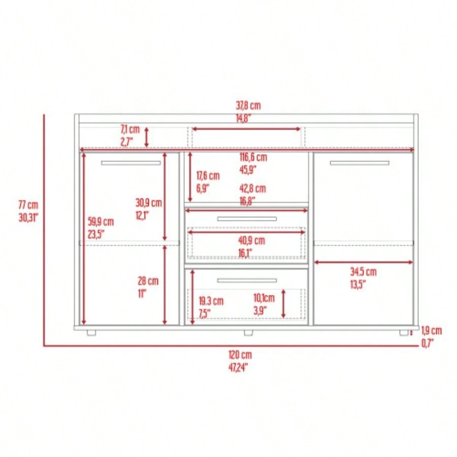 Chapella 2 - Drawer Sideboard Dark Walnut