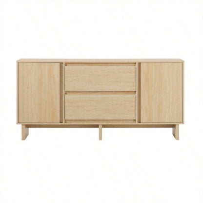63 Scandi Sideboard with Beveled Drawers, Coastal Oak
