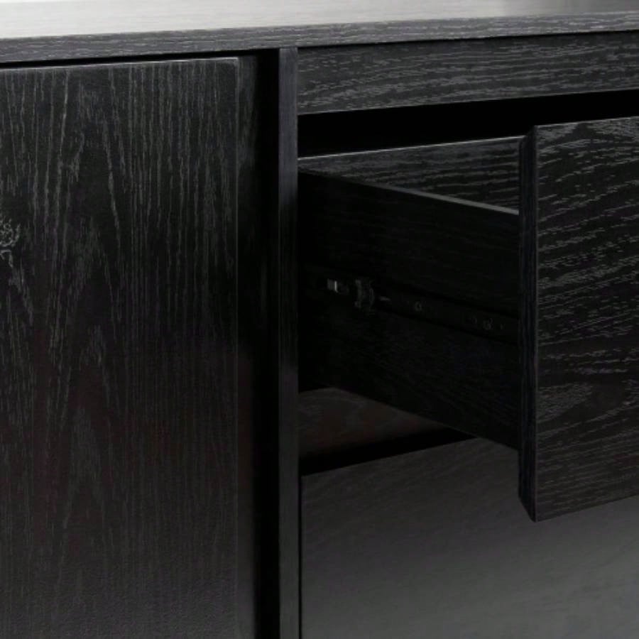 63 Scandi Sideboard with Beveled Drawers, Black