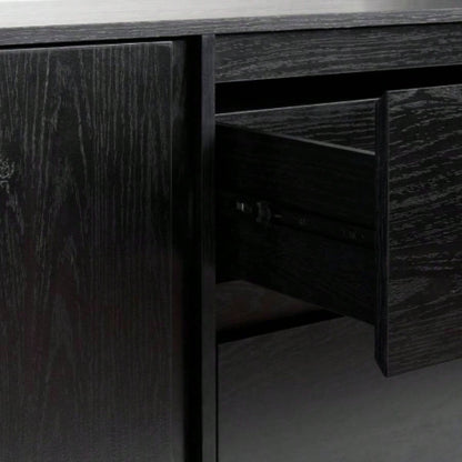 63 Scandi Sideboard with Beveled Drawers, Black