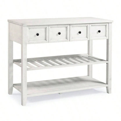 Modern Farmhouse 2 - Drawer Solid Wood Buffet with Lower Shelf - White
