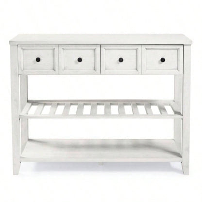 Modern Farmhouse 2 - Drawer Solid Wood Buffet with Lower Shelf - White