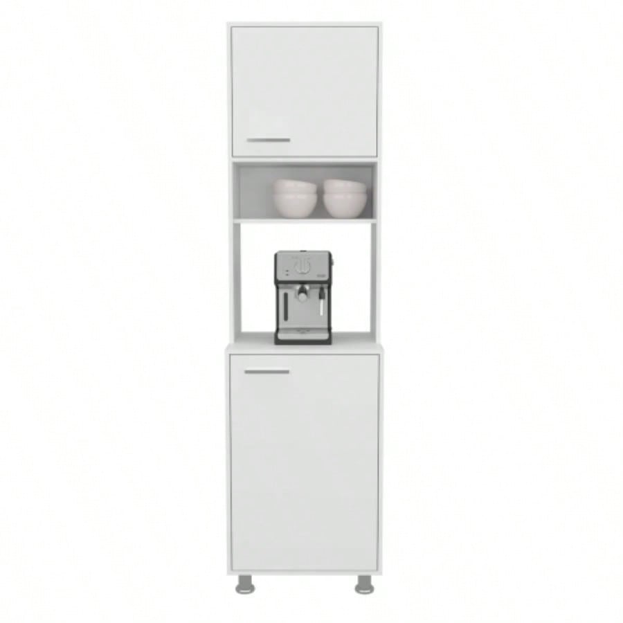 Kitchen Pantry, 2 Doors, 4, 5 Shelves, White