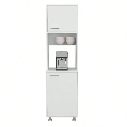 Kitchen Pantry, 2 Doors, 4, 5 Shelves, White