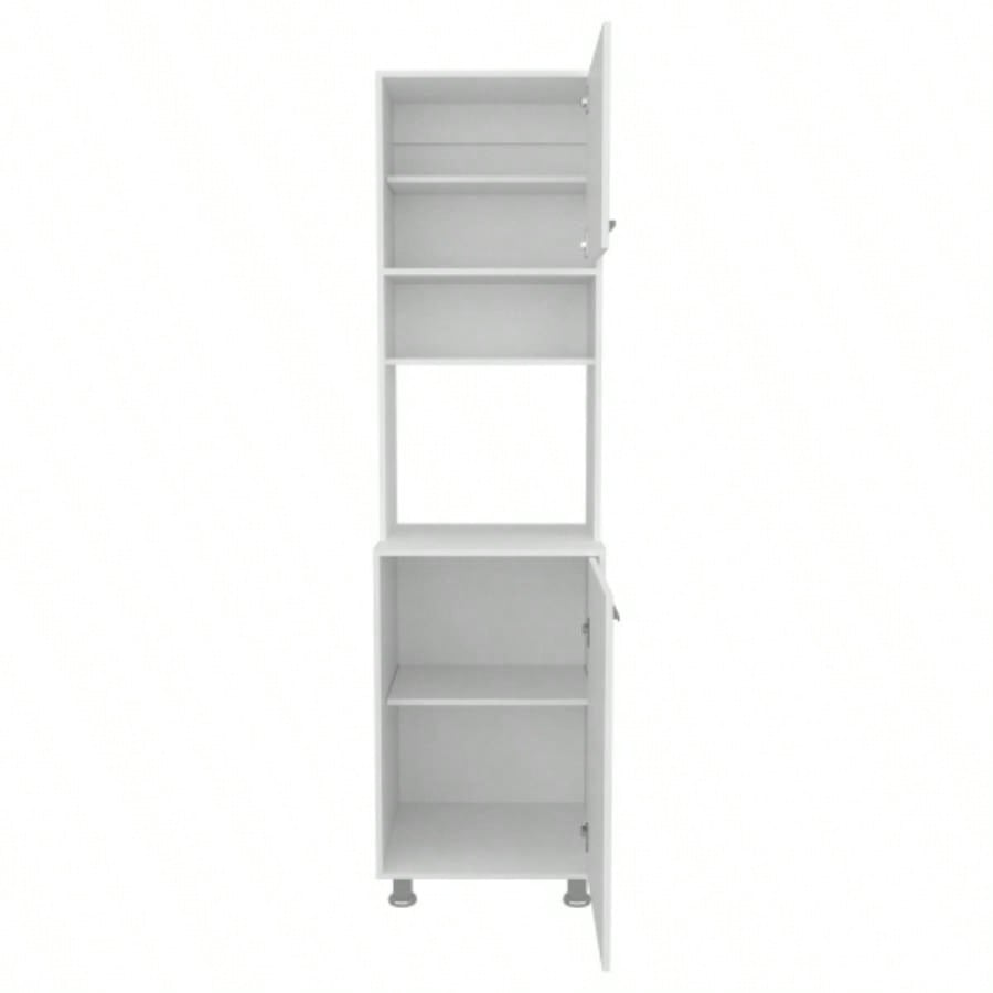 Kitchen Pantry, 2 Doors, 4, 5 Shelves, White
