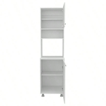 Kitchen Pantry, 2 Doors, 4, 5 Shelves, White