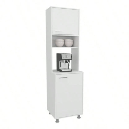 Kitchen Pantry, 2 Doors, 4, 5 Shelves, White