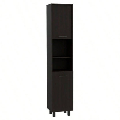 Sheffield 2 - Door Pantry Cabinet, with Two 2 - Cabinet Spaces and Two Open Shelves