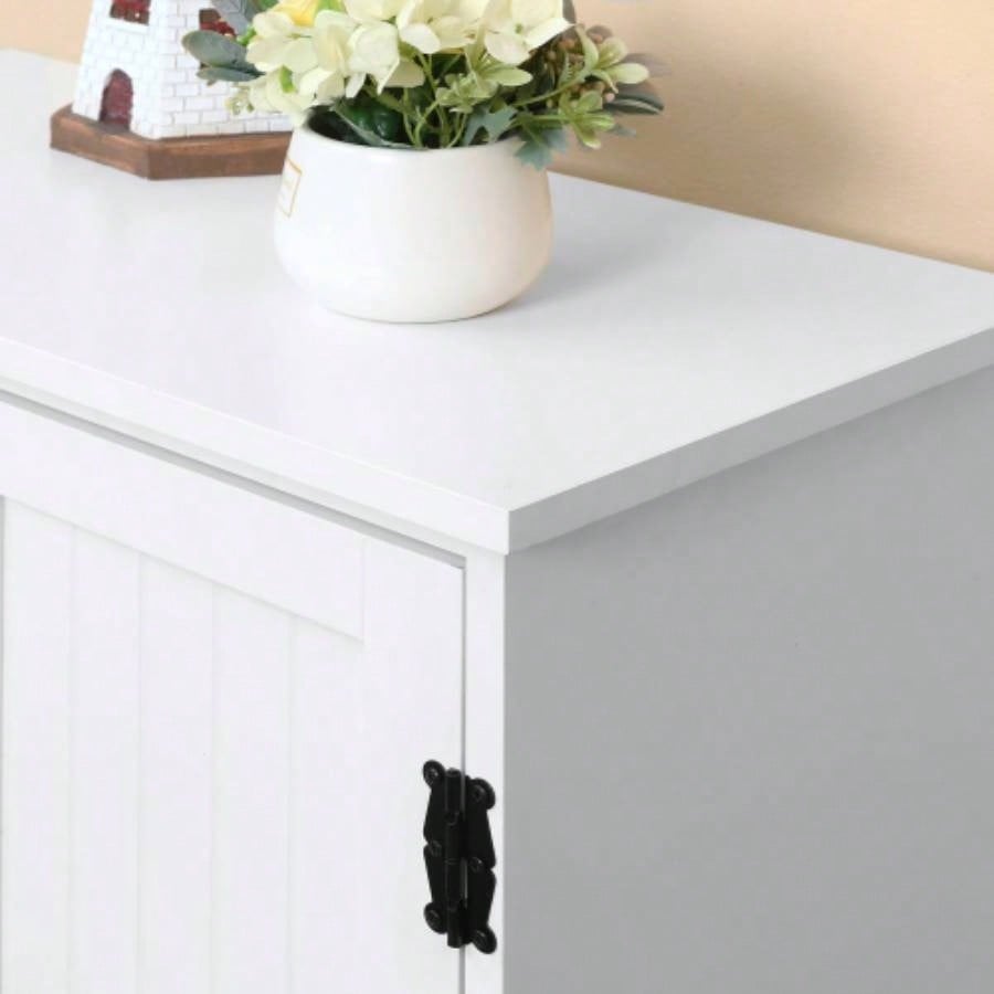 HOMCOM 48.5 Farmhouse Kitchen Pantry, Floor Storage Cabinet, Cupboard Organizer, White