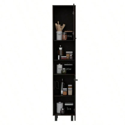 Sheffield 2 - Door Pantry Cabinet, with Two 2 - Cabinet Spaces and Two Open Shelves