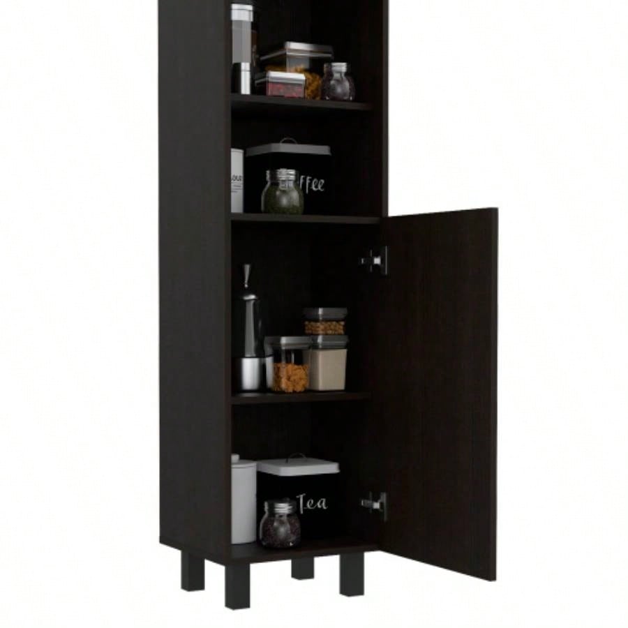 Sheffield 2 - Door Pantry Cabinet, with Two 2 - Cabinet Spaces and Two Open Shelves