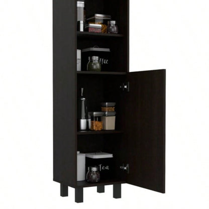 Sheffield 2 - Door Pantry Cabinet, with Two 2 - Cabinet Spaces and Two Open Shelves