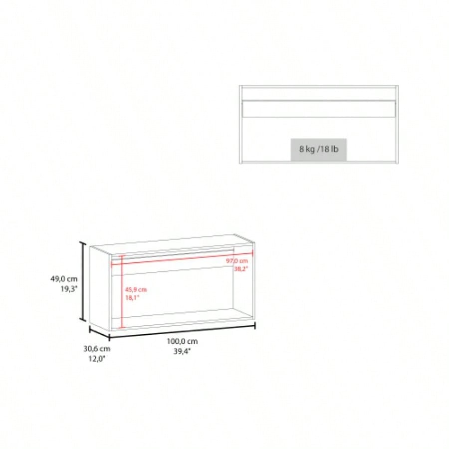 Nakya Kitchen Wall Cabinet with 2 Doors, White Oak