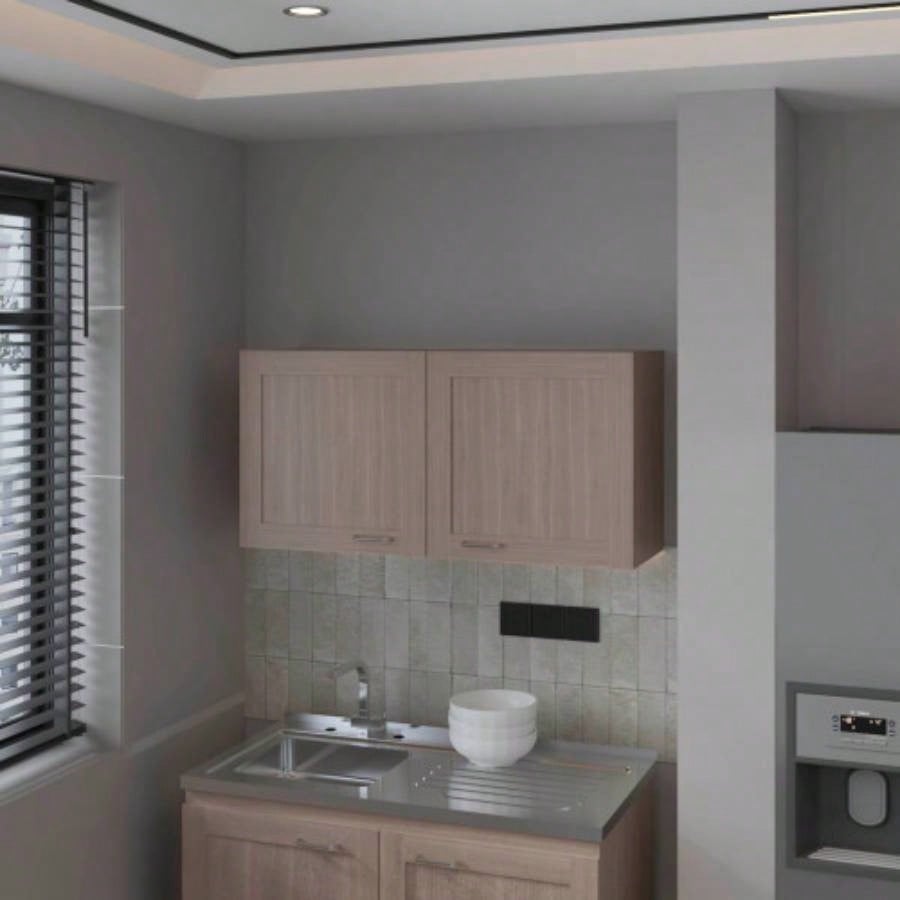 Nakya Kitchen Wall Cabinet with 2 Doors, White Oak