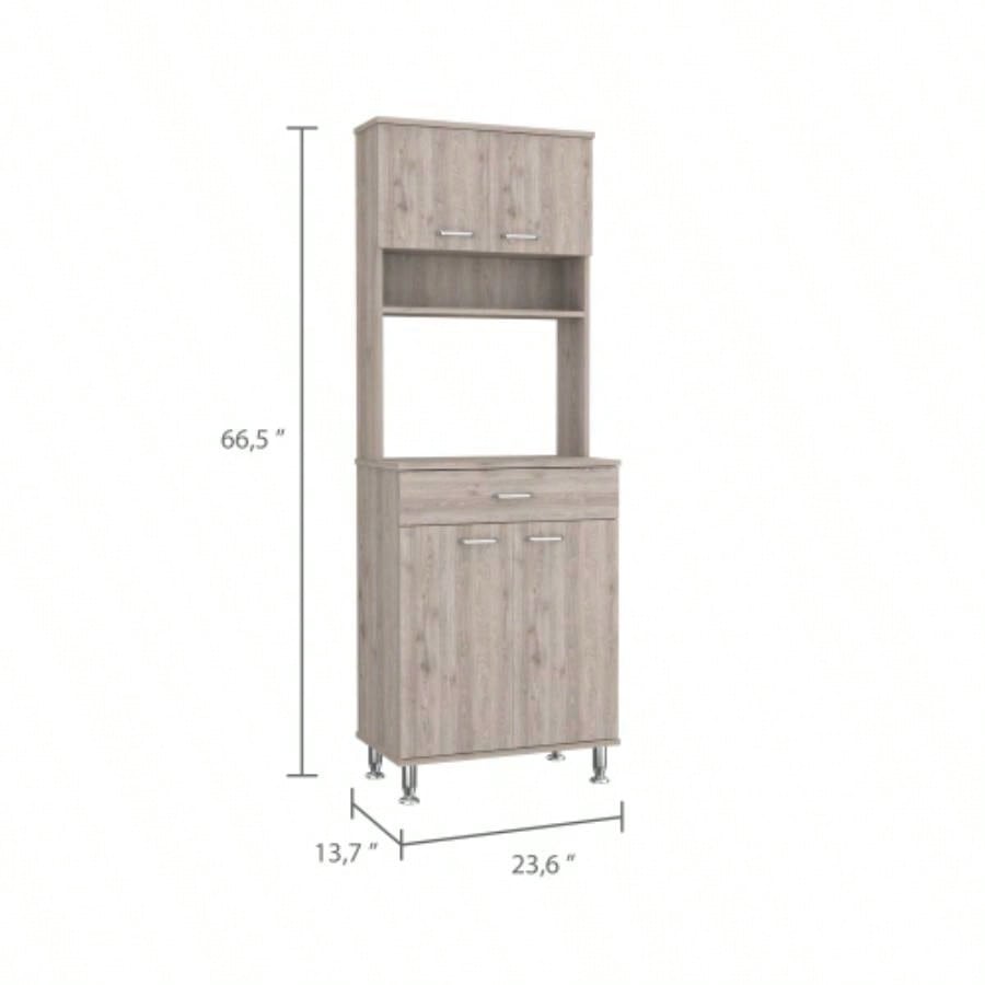 Bay Area Pantry, Two Door Cabinets, One Drawer, Four Adjustable Metal
