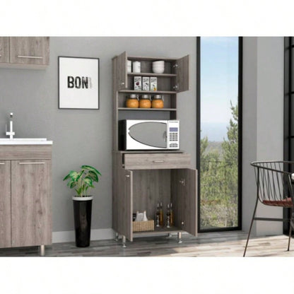 Bay Area Pantry, Two Door Cabinets, One Drawer, Four Adjustable Metal