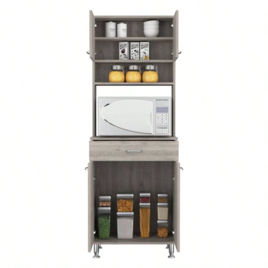 Bay Area Pantry, Two Door Cabinets, One Drawer, Four Adjustable Metal