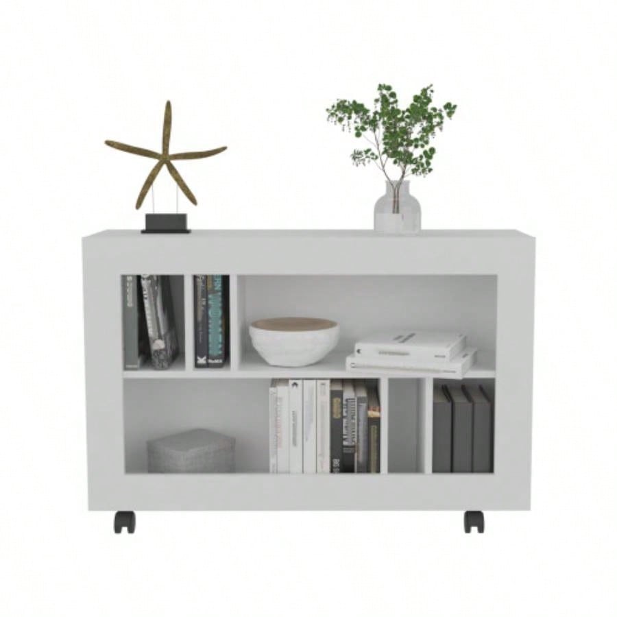 Console Table Cart, 5 Shelves, 4 Casters