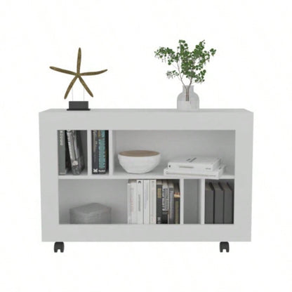 Console Table Cart, 5 Shelves, 4 Casters