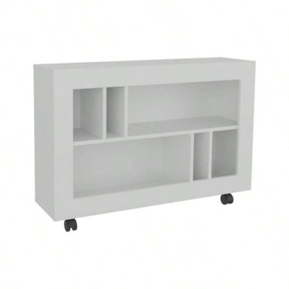 Console Table Cart, 5 Shelves, 4 Casters