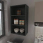 Guadalupe Wall Cabinet in Melamine with Open Storage, Black