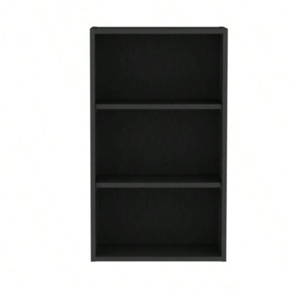 Guadalupe Wall Cabinet in Melamine with Open Storage, Black