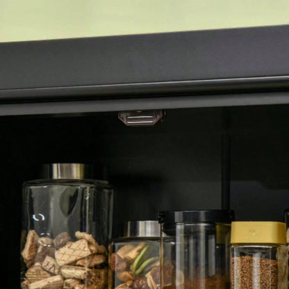 HOMCOM 72.5 Kitchen Pantry Storage Cabinet, Freestanding Kitchen Cupboard with 4 Doors and Adjustable Shelves Dining Room, MDF Black