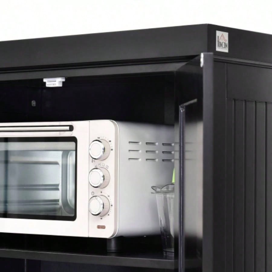 HOMCOM 72 Kitchen Pantry, Tall Storage Cabinet, Freestanding Cupboard with Drawer, Doors and Adjustable Shelves, Black