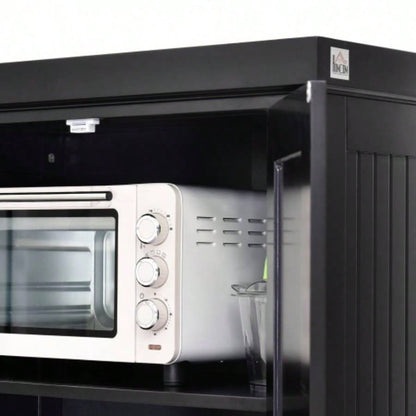 HOMCOM 72 Kitchen Pantry, Tall Storage Cabinet, Freestanding Cupboard with Drawer, Doors and Adjustable Shelves, Black