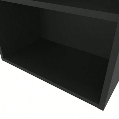 Guadalupe Wall Cabinet in Melamine with Open Storage, Black