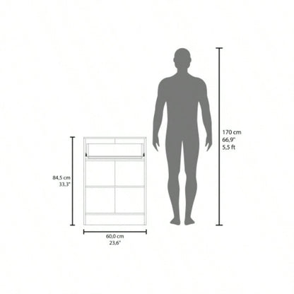 Cope kitchen Pantry in melamine with 2 doors and 1 drawer, Wengue