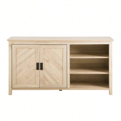 Modern Angled Groove 2 - Door Sideboard - Birch
