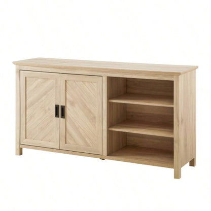 Modern Angled Groove 2 - Door Sideboard - Birch