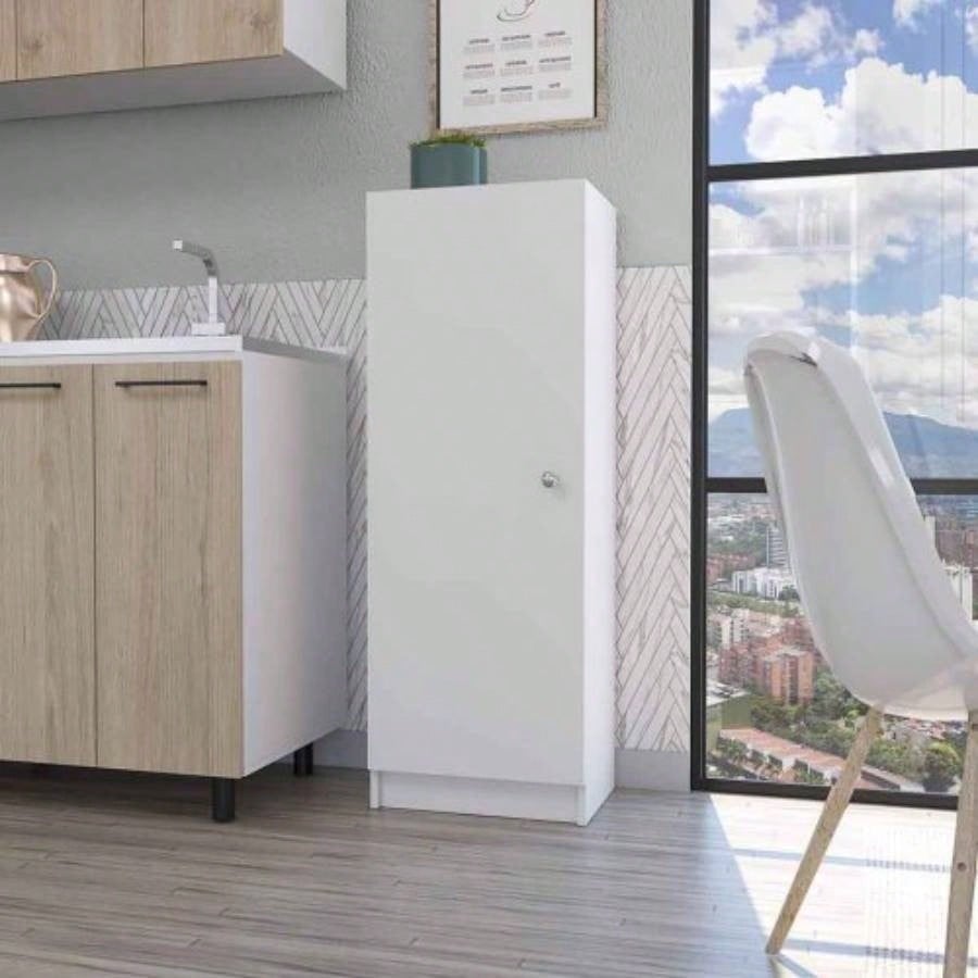 Miami Single Door Pantry, Four Shelves