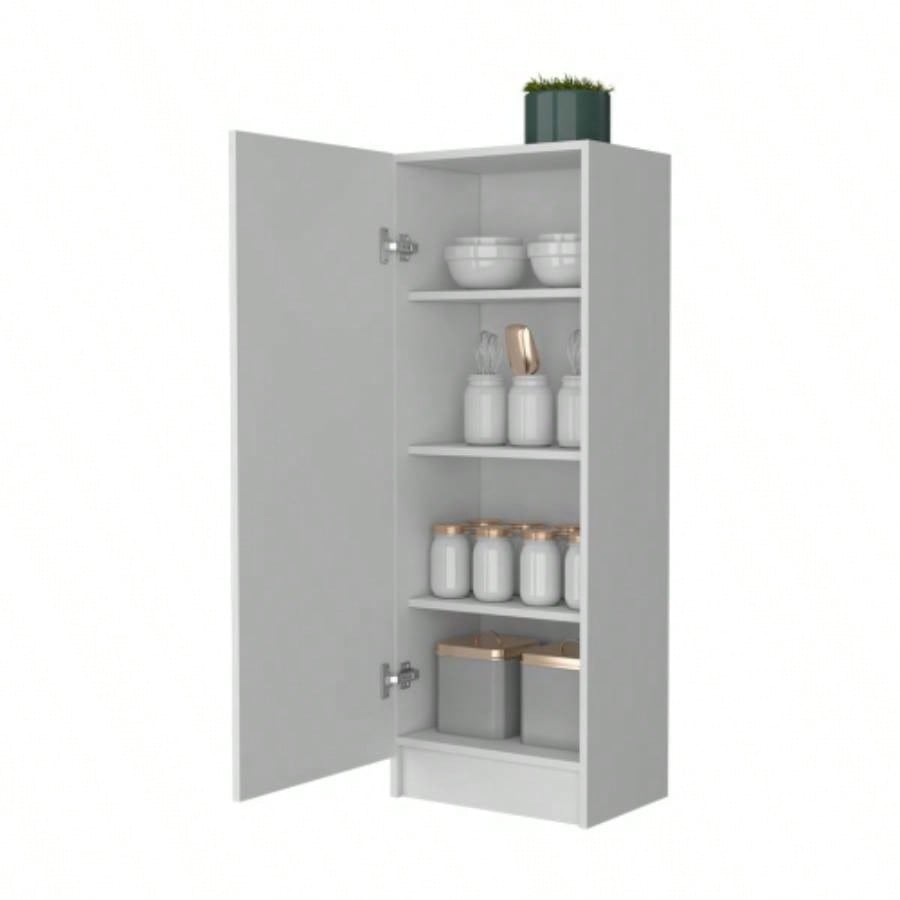 Miami Single Door Pantry, Four Shelves