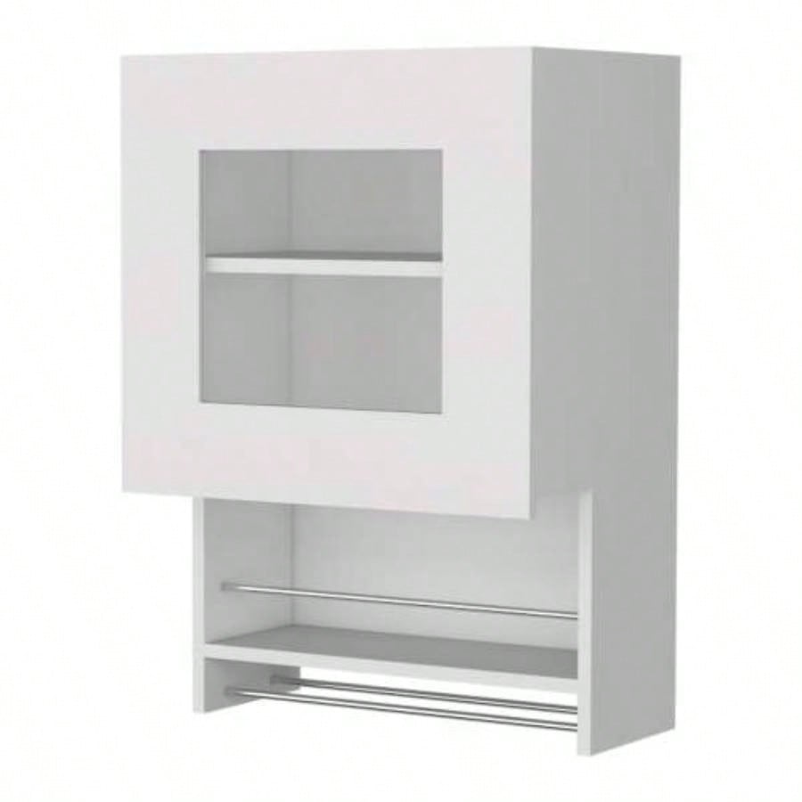 Nolan White Spice and Towel Rack Kitchen Wall Cabinet