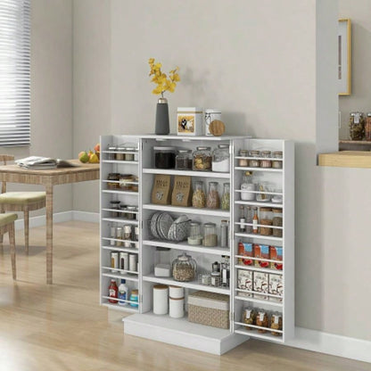 HOMCOM Kitchen Pantry Storage Cabinet/ 5 - tier Shelving, 12 Spice Racks