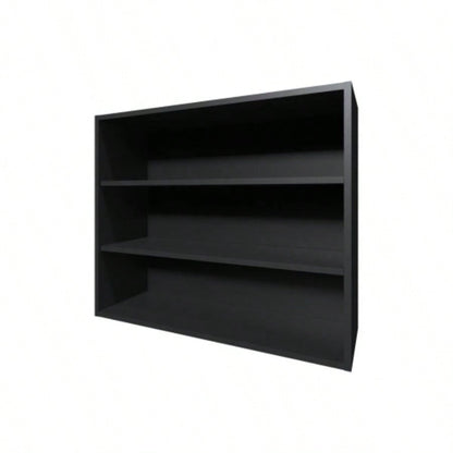Chinle Wall Cabinet in Melamine with Open Storage, Black