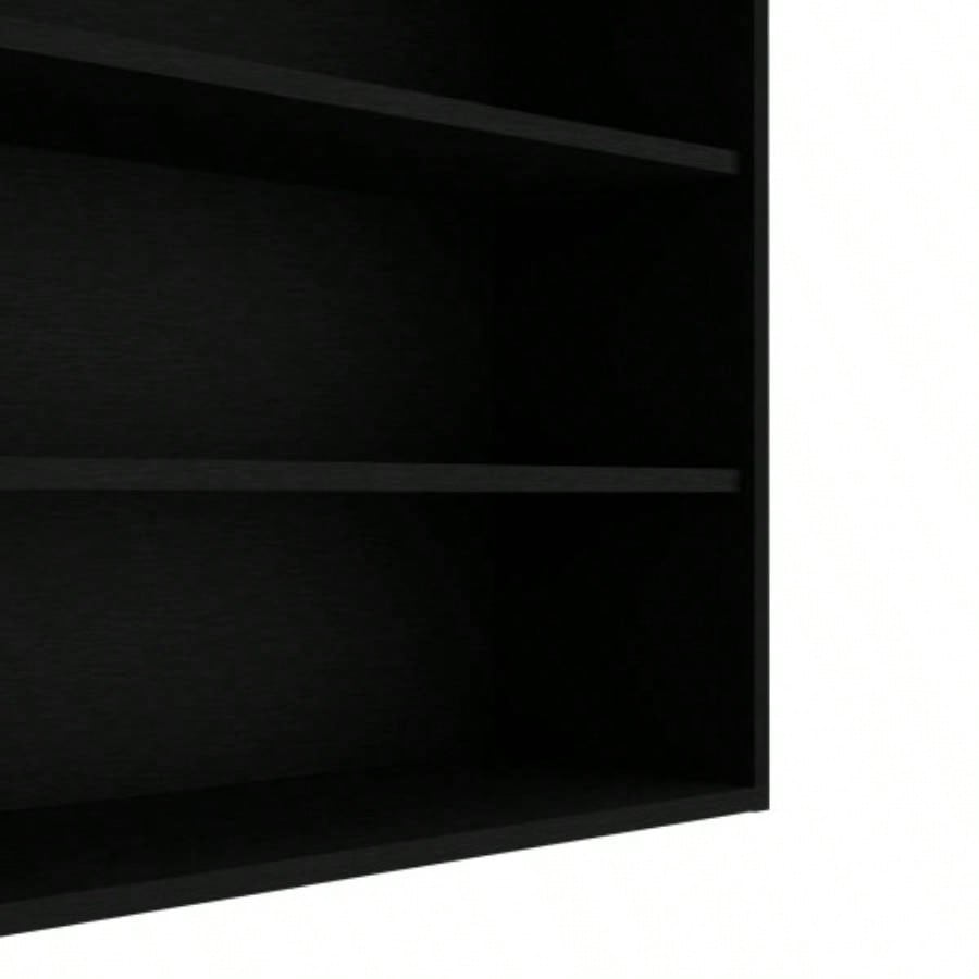 Chinle Wall Cabinet in Melamine with Open Storage, Black