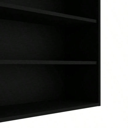 Chinle Wall Cabinet in Melamine with Open Storage, Black