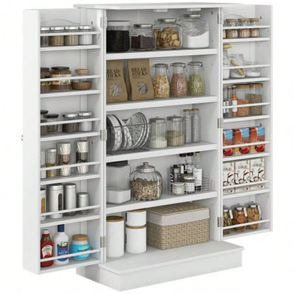 HOMCOM Kitchen Pantry Storage Cabinet/ 5 - tier Shelving, 12 Spice Racks