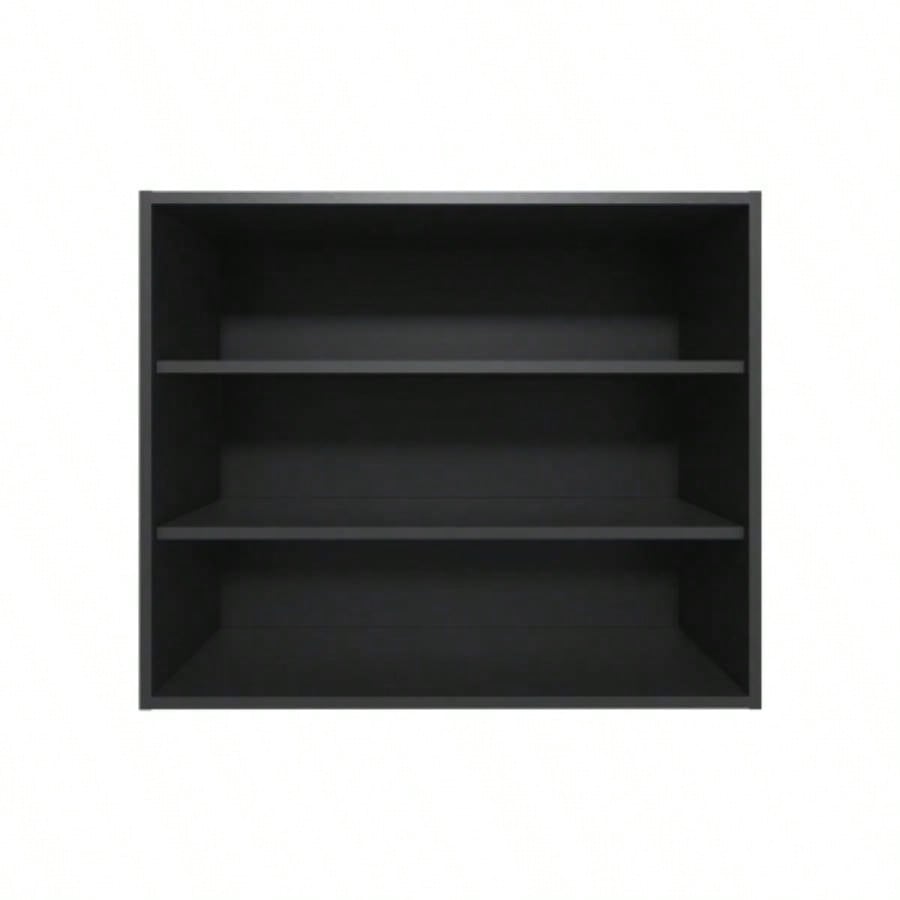 Chinle Wall Cabinet in Melamine with Open Storage, Black